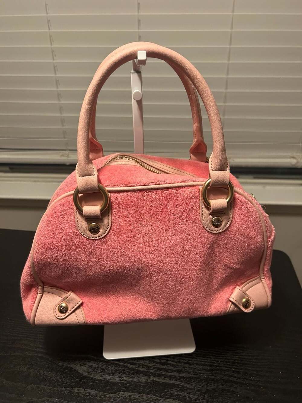 Juicy Couture Juicy Lovers Club Bowler Bag Pink Lemonade Velour - Picture 5 of 7